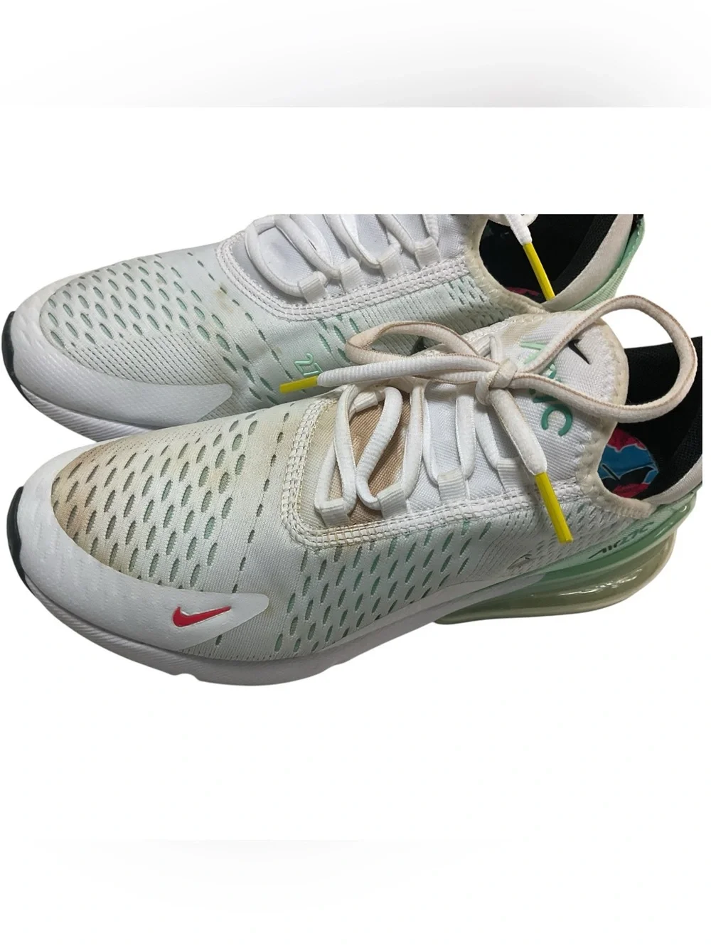Nike Women’s Air Max 270 White Mint Green Athletic Sneakers